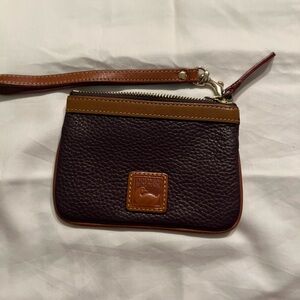Dooney & Bourke Burgundy/Brown  Leather Wristlet